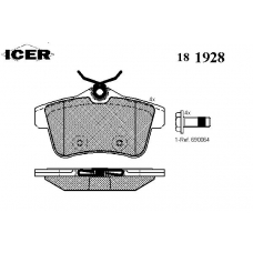 181928 ICER Комплект тормозных колодок, дисковый тормоз