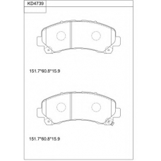 KD4739 ASIMCO Комплект тормозных колодок, дисковый тормоз