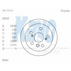 BR-9436 KAVO PARTS Тормозной диск