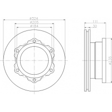 8DD 355 117-561 HELLA PAGID Тормозной диск