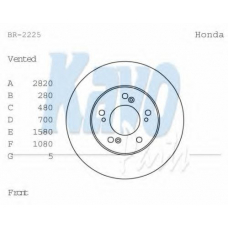 BR-2225 KAVO PARTS Тормозной диск