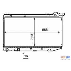 8MK 376 708-041 HELLA Радиатор, охлаждение двигателя