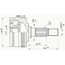 CVJ5293.10 OPEN PARTS Шарнирный комплект, приводной вал