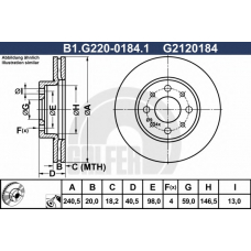 B1.G220-0184.1 GALFER Тормозной диск