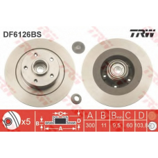 DF6126BS TRW Тормозной диск