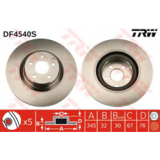 DF4540S TRW Тормозной диск
