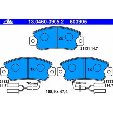 13.0460-3905.2 ATE Комплект тормозных колодок, дисковый тормоз