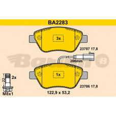 BA2283 BARUM Комплект тормозных колодок, дисковый тормоз