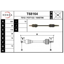 T68164 EAI Приводной вал