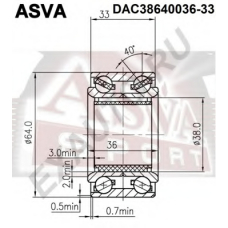 DAC38640036-33 ASVA Подшипник ступицы колеса