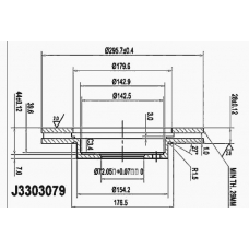 J3303079 NIPPARTS Тормозной диск