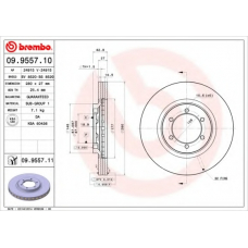 09.9557.11 BREMBO Тормозной диск