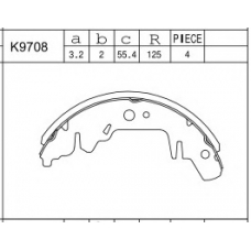K9708 ASIMCO Комплект тормозных колодок