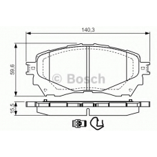 0 986 TB3 230 BOSCH Комплект тормозных колодок, дисковый тормоз