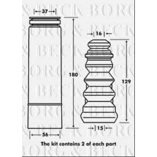 BPK7081 BORG & BECK Пылезащитный комплект, амортизатор