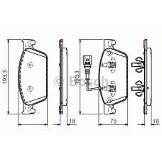 0 986 TB3 163 BOSCH Комплект тормозных колодок, дисковый тормоз