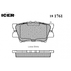 181761 ICER Комплект тормозных колодок, дисковый тормоз