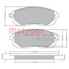 1170208 METZGER Комплект тормозных колодок, дисковый тормоз