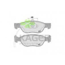 35-0627 KAGER Комплект тормозных колодок, дисковый тормоз