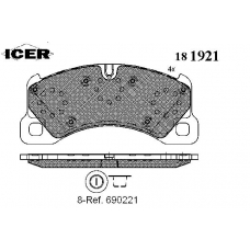 181921 ICER Комплект тормозных колодок, дисковый тормоз