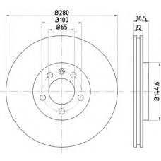 8DD 355 105-381 HELLA PAGID Тормозной диск