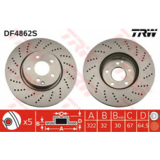 DF4862S TRW Тормозной диск