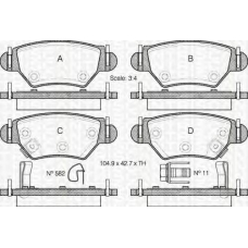 8110 24013 TRIDON Brake pads - rear