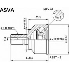 MZ-40 ASVA Шарнирный комплект, приводной вал