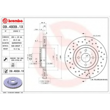 09.4939.1X BREMBO Тормозной диск