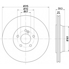 8DD 355 107-961 HELLA PAGID Тормозной диск