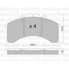 22-0581-0 METELLI Комплект тормозных колодок, дисковый тормоз