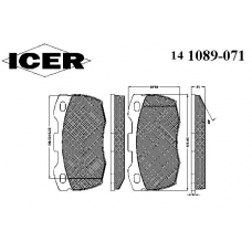 141089-071 ICER Комплект тормозных колодок, дисковый тормоз
