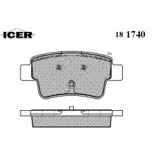 181740 ICER Комплект тормозных колодок, дисковый тормоз