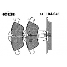 141104-046 ICER Комплект тормозных колодок, дисковый тормоз
