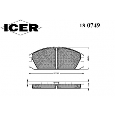 180749 ICER Комплект тормозных колодок, дисковый тормоз