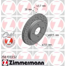 250.1333.52 ZIMMERMANN Тормозной диск