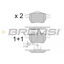 BP2816 BREMSI Комплект тормозных колодок, дисковый тормоз