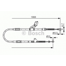 1 987 482 158 BOSCH Трос, стояночная тормозная система