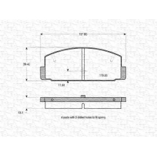 363702160748 MAGNETI MARELLI Комплект тормозных колодок, дисковый тормоз