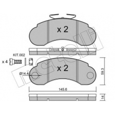 22-0055-1 METELLI Комплект тормозных колодок, дисковый тормоз