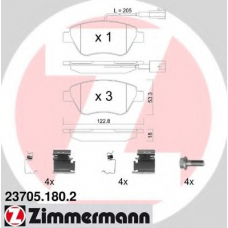 23705.180.2 ZIMMERMANN Комплект тормозных колодок, дисковый тормоз