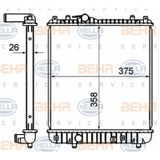 8MK 376 735-081 HELLA Радиатор, охлаждение двигателя