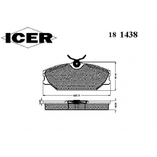 181438 ICER Комплект тормозных колодок, дисковый тормоз
