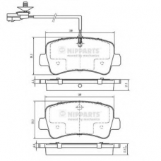 N3611057 NIPPARTS Комплект тормозных колодок, дисковый тормоз