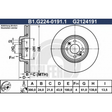 B1.G224-0191.1 GALFER Тормозной диск