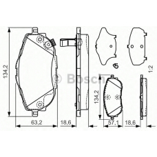 0 986 TB3 213 BOSCH Комплект тормозных колодок, дисковый тормоз