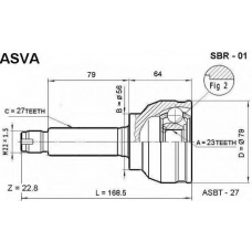 SBR-01 ASVA Шарнирный комплект, приводной вал