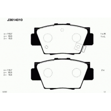 J3614010 NIPPARTS Комплект тормозных колодок, дисковый тормоз