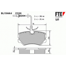 BL1594A4 FTE Комплект тормозных колодок, дисковый тормоз