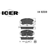 180310 ICER Комплект тормозных колодок, дисковый тормоз